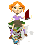 Girl sitting on Stack of Books